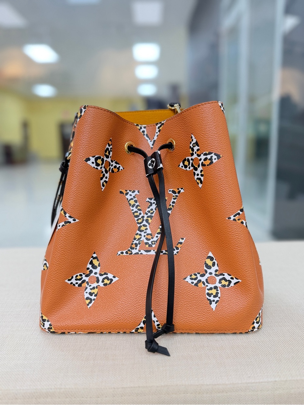 Louis Vuitton NeoNeo Leopard Monogram Drawstring Bucket Bag